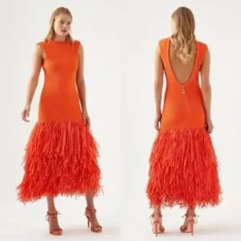 open lace back dress Happy Halter Mini Dress ~ Orange Crochet – Show Me Your Mumu